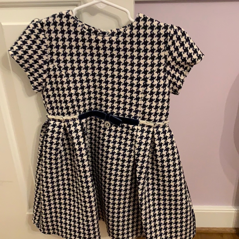 EUC girls heavyweight dress Navy and Cream dress Mayoral